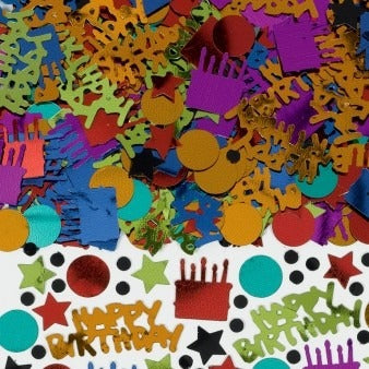 Dots Stripes & Happy Birthday Confetti