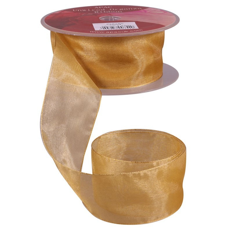 Gold Woven Edge Organza 38mm