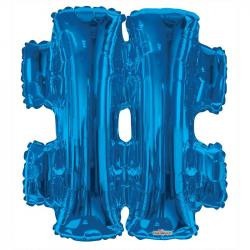 34" Letter Balloon - Hashtag - Blue