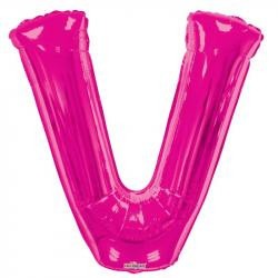34" Letter Balloon - V - Pink