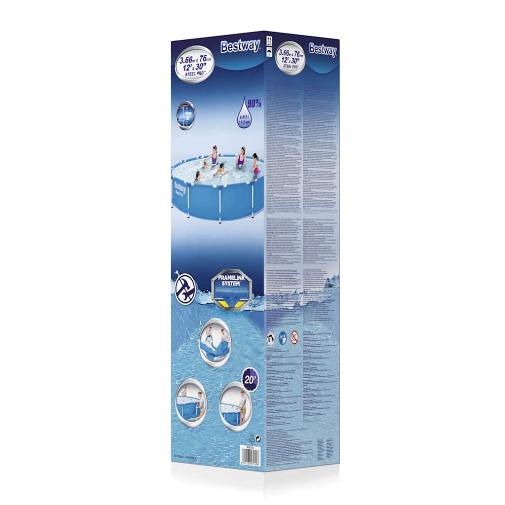 Swimming Pool Steel Pro Frame 366x76 cm