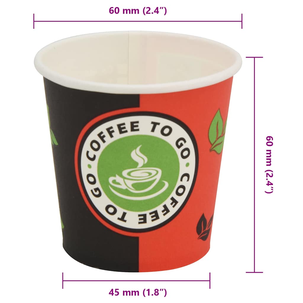 30084 vidaXL 1000 pcs Disposable Coffee Cups Paper 120 ml (4 oz)