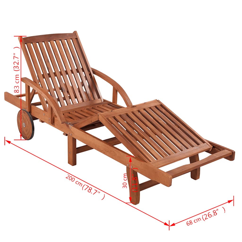 42592 vidaXL Sun Lounger Solid Acacia Wood