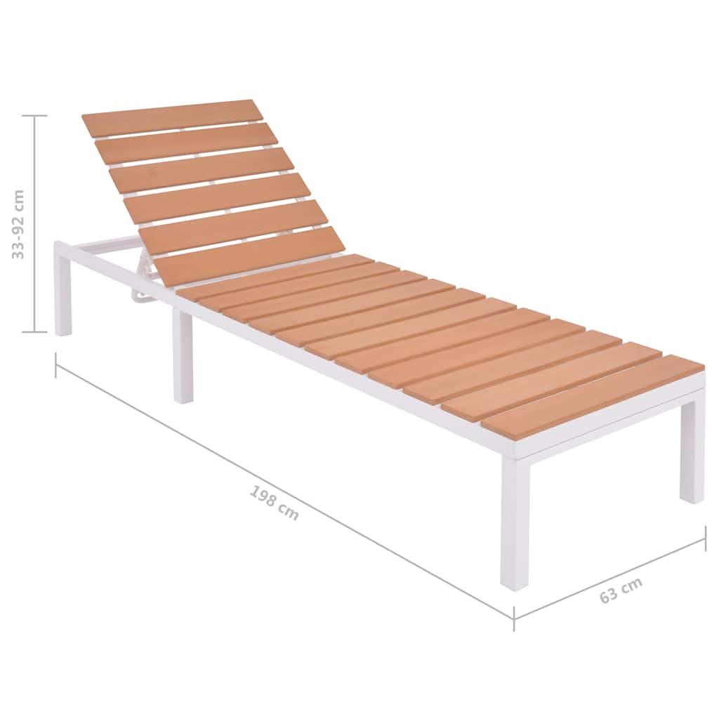42868 vidaXL Sun Lounger Aluminium and WPC Brown