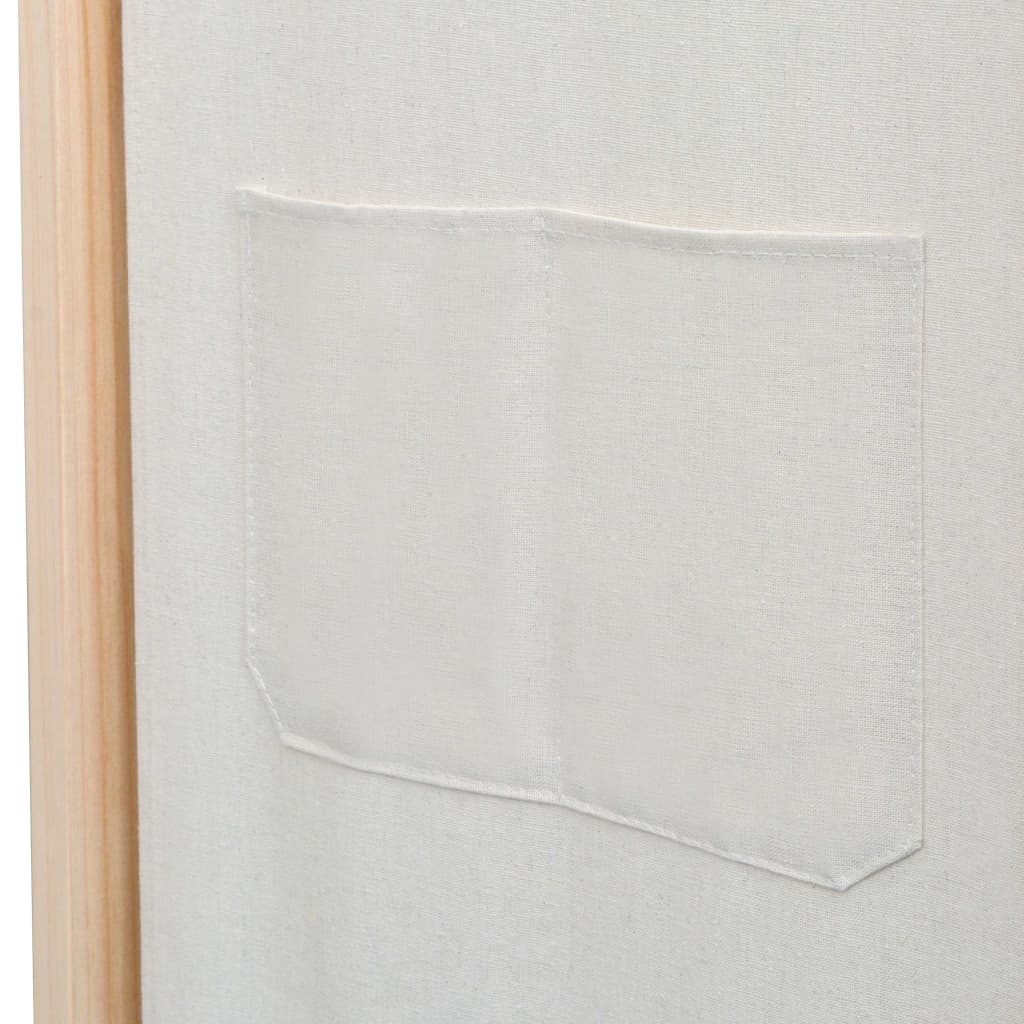 42975 vidaXL 3-Panel Room Divider Cream 120x170x4 cm Fabric