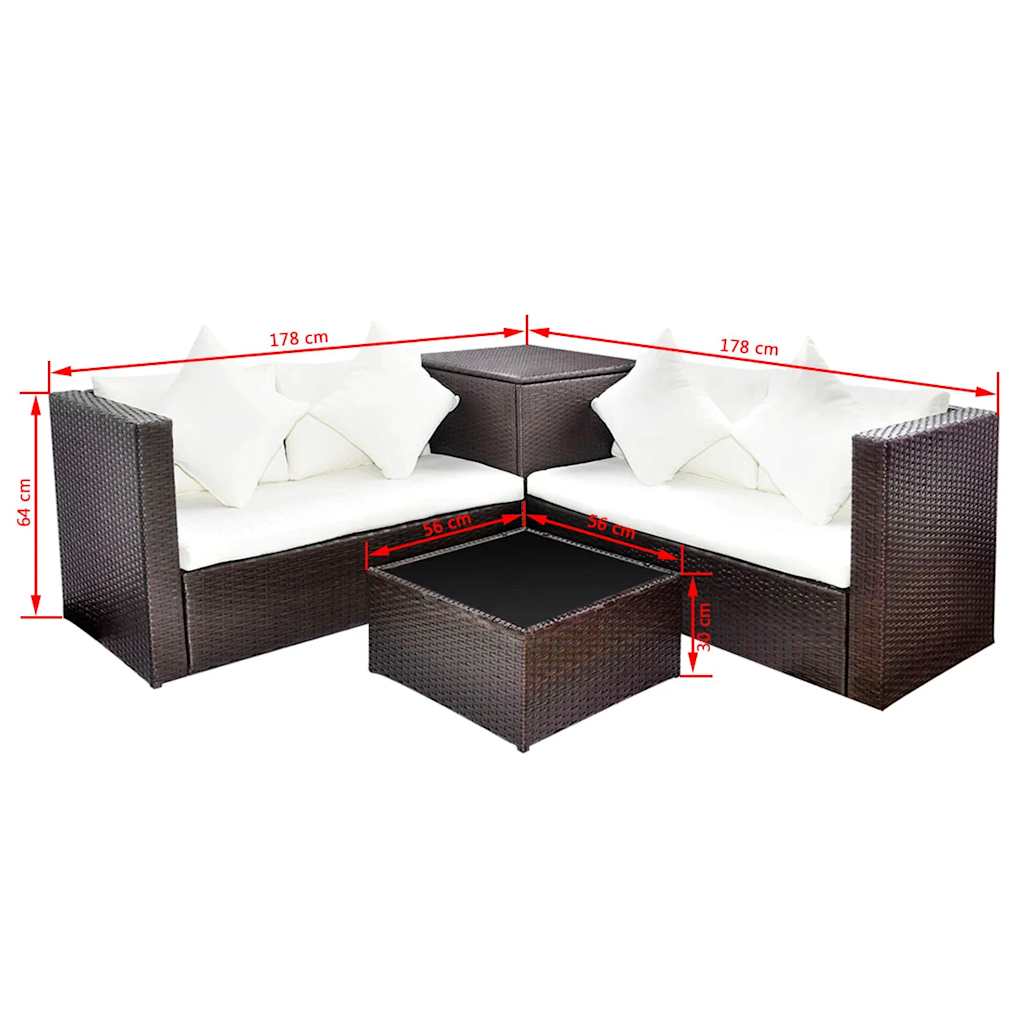 Patio Furniture | Brown | PE rattan | Medium | Removable Covers