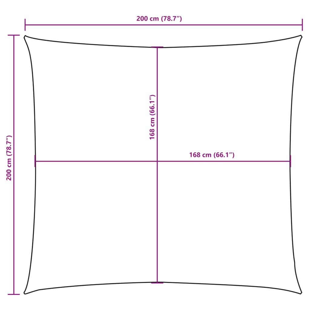 43020 vidaXL Sunshade Sail Oxford Fabric Square 2x2 m Beige