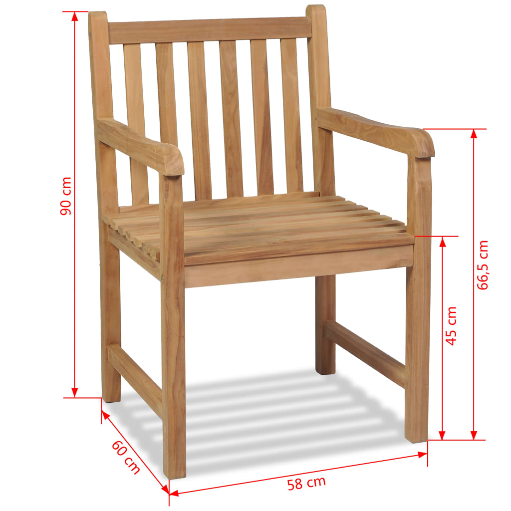 43250 vidaXL Outdoor Chairs 2 pcs Solid Teak Wood
