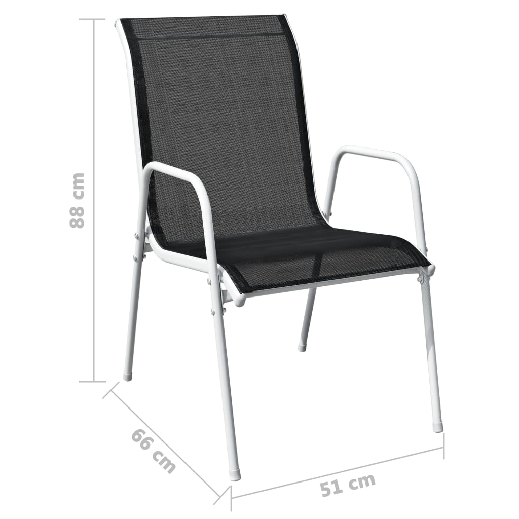 43306 vidaXL 9 Piece Outdoor Dining Set Steel Black
