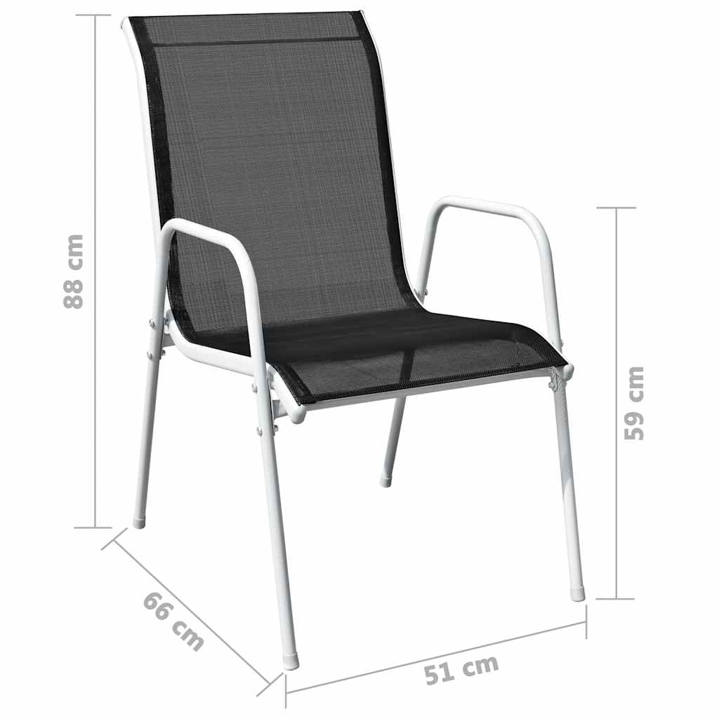 43314 vidaXL 3 Piece Bistro Set Steel Black