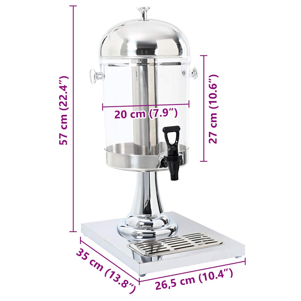 50531 vidaXL Juice Dispenser Stainless Steel 8 L