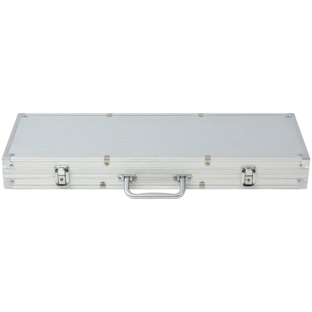 80180 vidaXL Poker Set with 500 Chips Aluminium