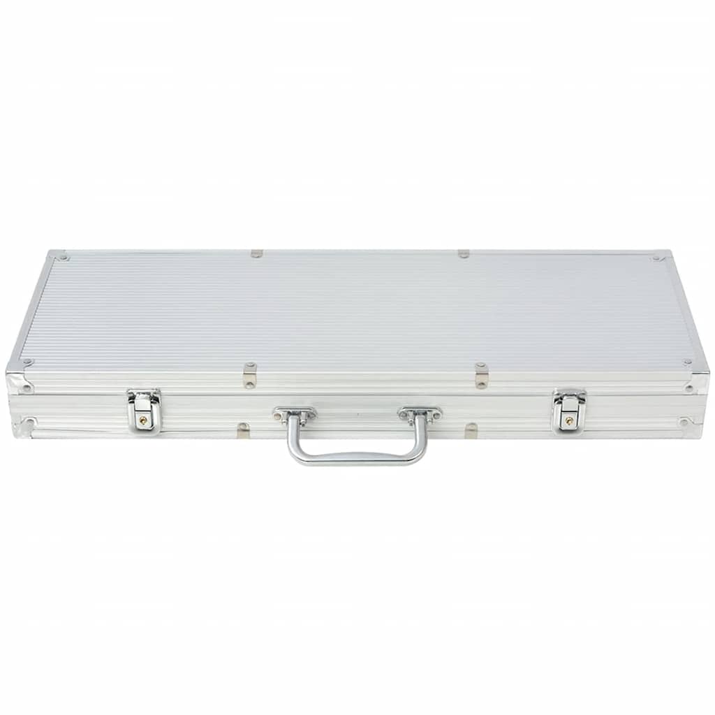 80182 vidaXL Poker Set with 500 Chips Aluminium