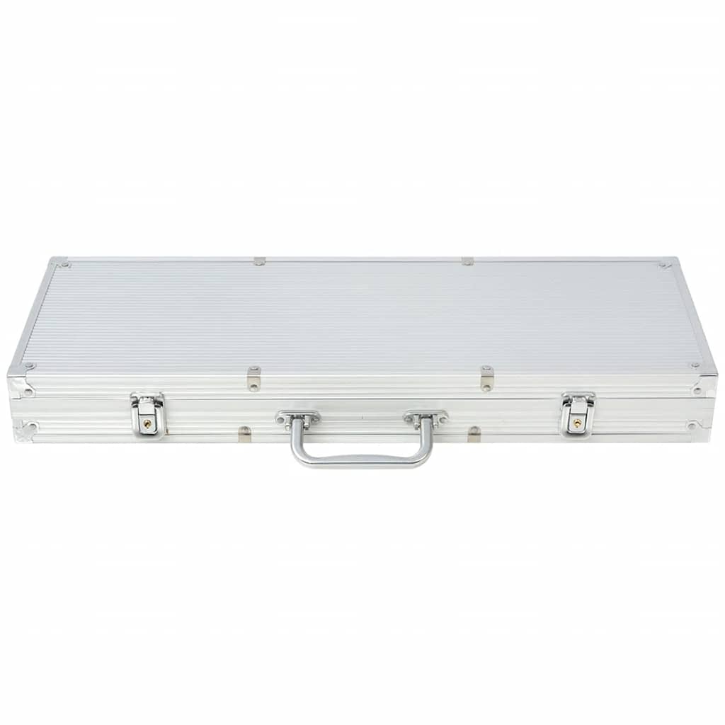 80184 vidaXL Poker Set with 500 Laser Chips Aluminium
