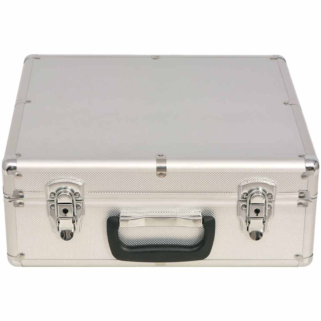 80186 vidaXL Combine Poker/Blackjack Set with 600 Laser Chips Aluminium