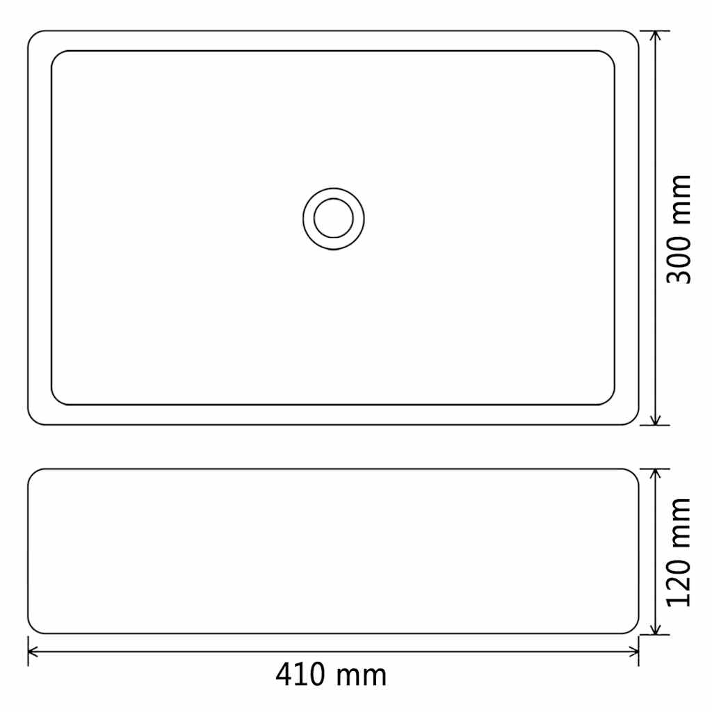 142339 vidaXL Basin Ceramic White 41x30x12 cm