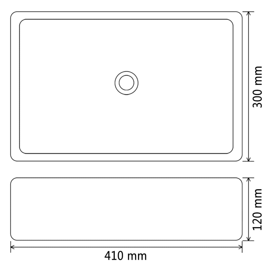 142339 vidaXL Basin Ceramic White 41x30x12 cm