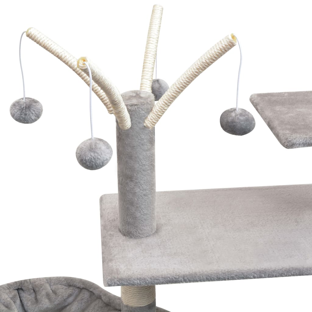 170480 vidaXL Cat Tree with Sisal Scratching Posts 125 cm Grey