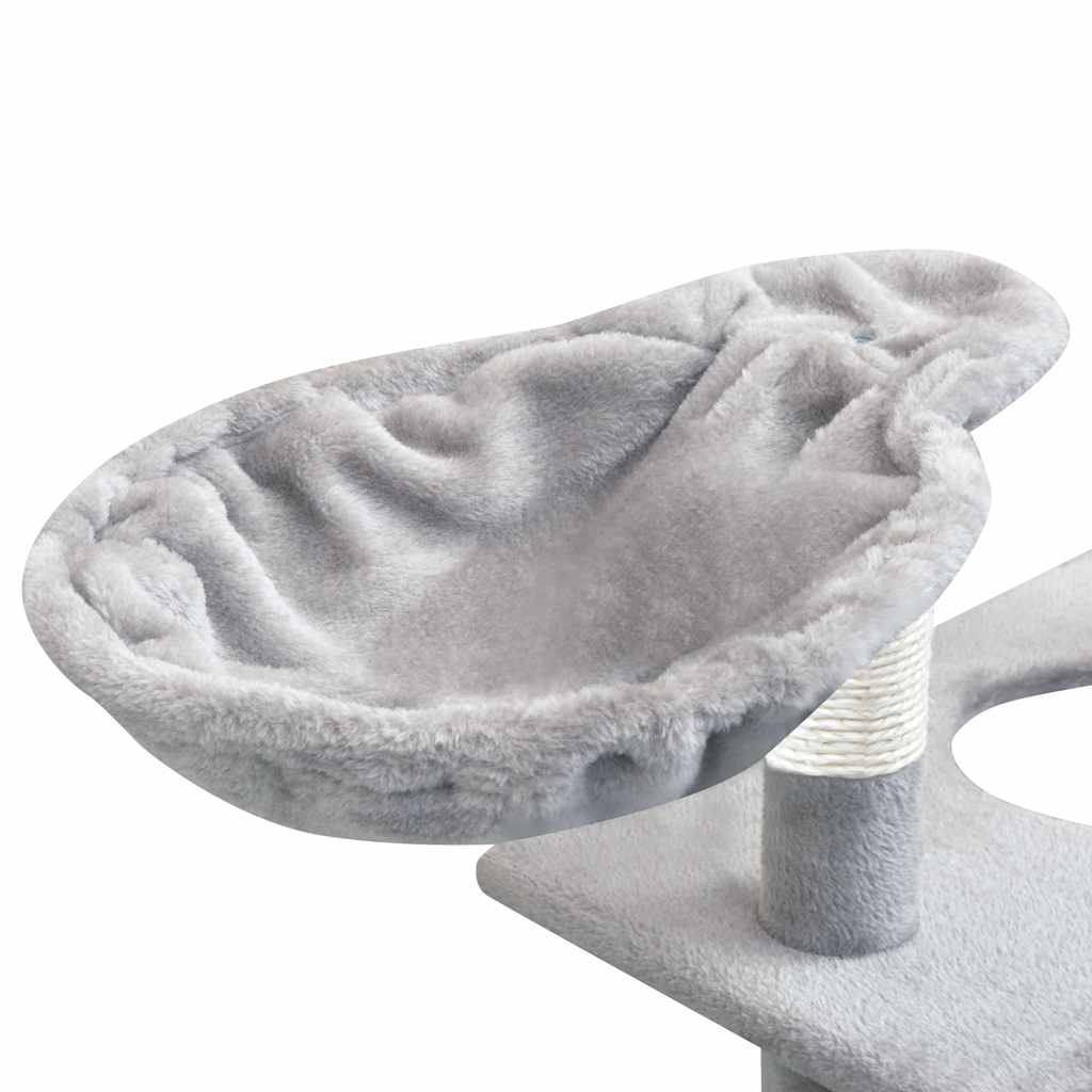 170485 vidaXL Cat Tree with Sisal Scratching Posts 150 cm Grey