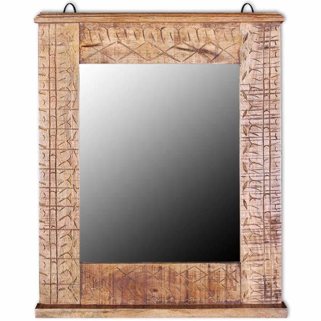 243462 vidaXL Bathroom Vanity Cabinet with Mirror Solid Mango Wood