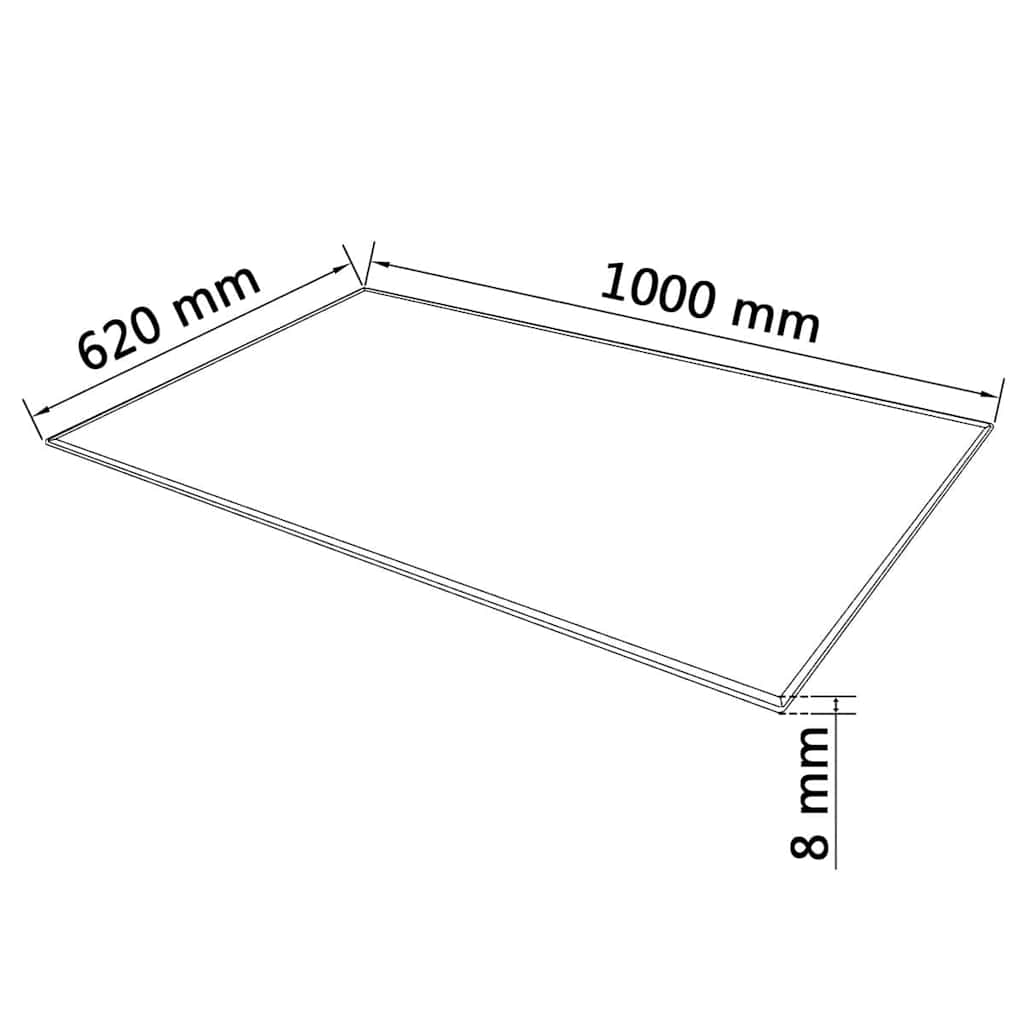 243633 vidaXL Table Top Tempered Glass Rectangular 1000x620 mm