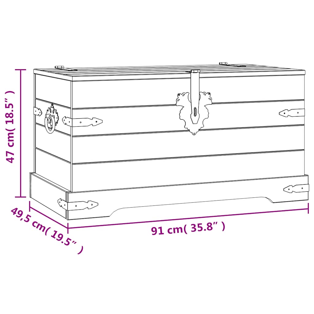 243747 vidaXL Storage Chest Mexican Pine Corona Range 91x49,5x47 cm