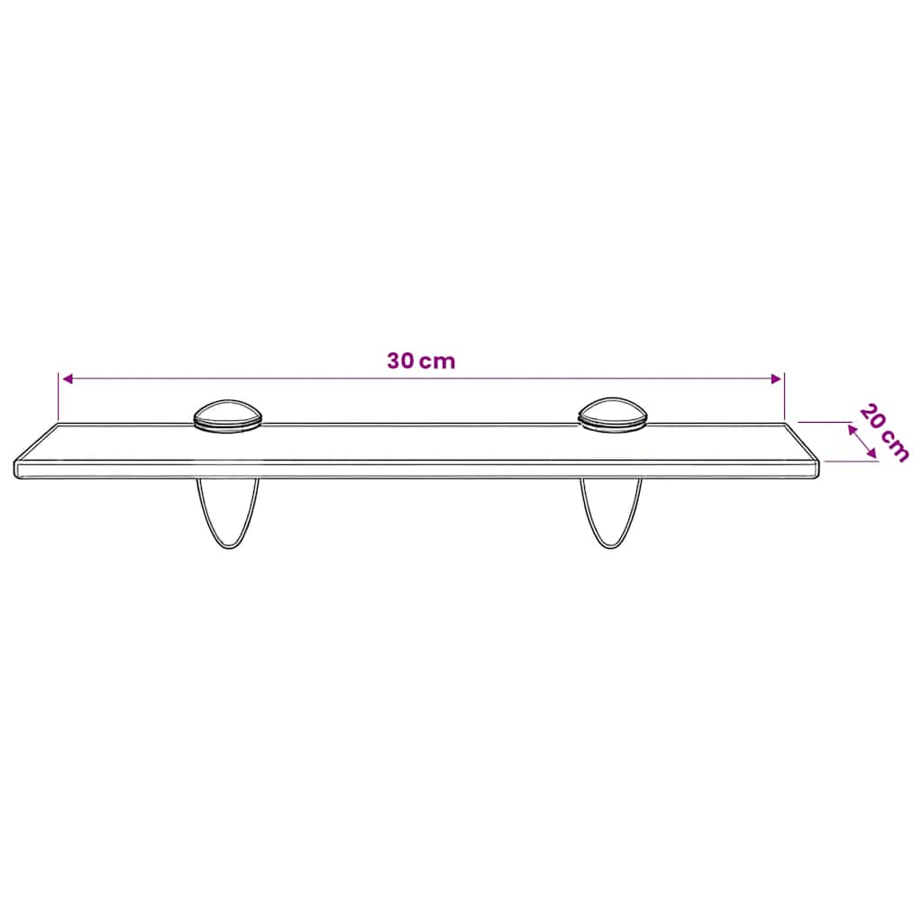 243778 vidaXL Floating Shelf Glass 30x20 cm 8 mm