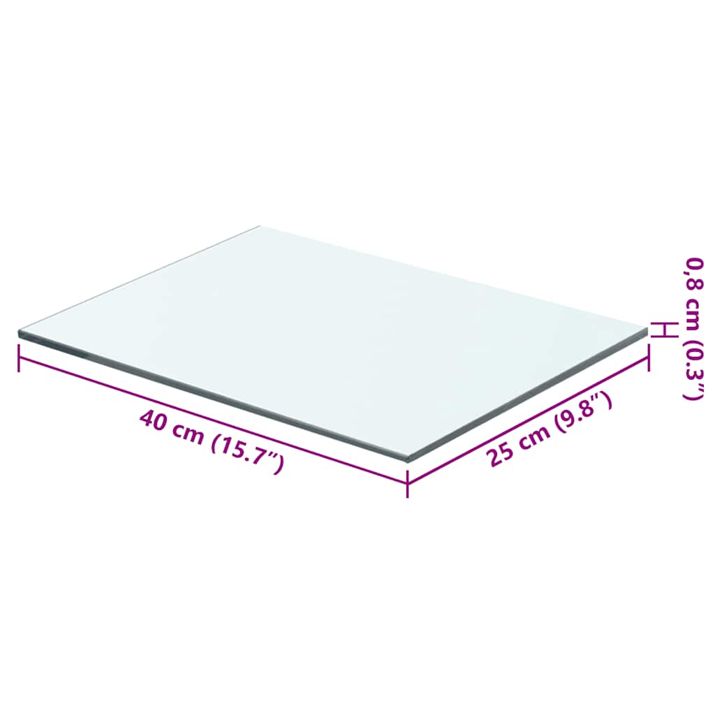 243815 vidaXL Shelf Panel Glass Clear 40x25 cm