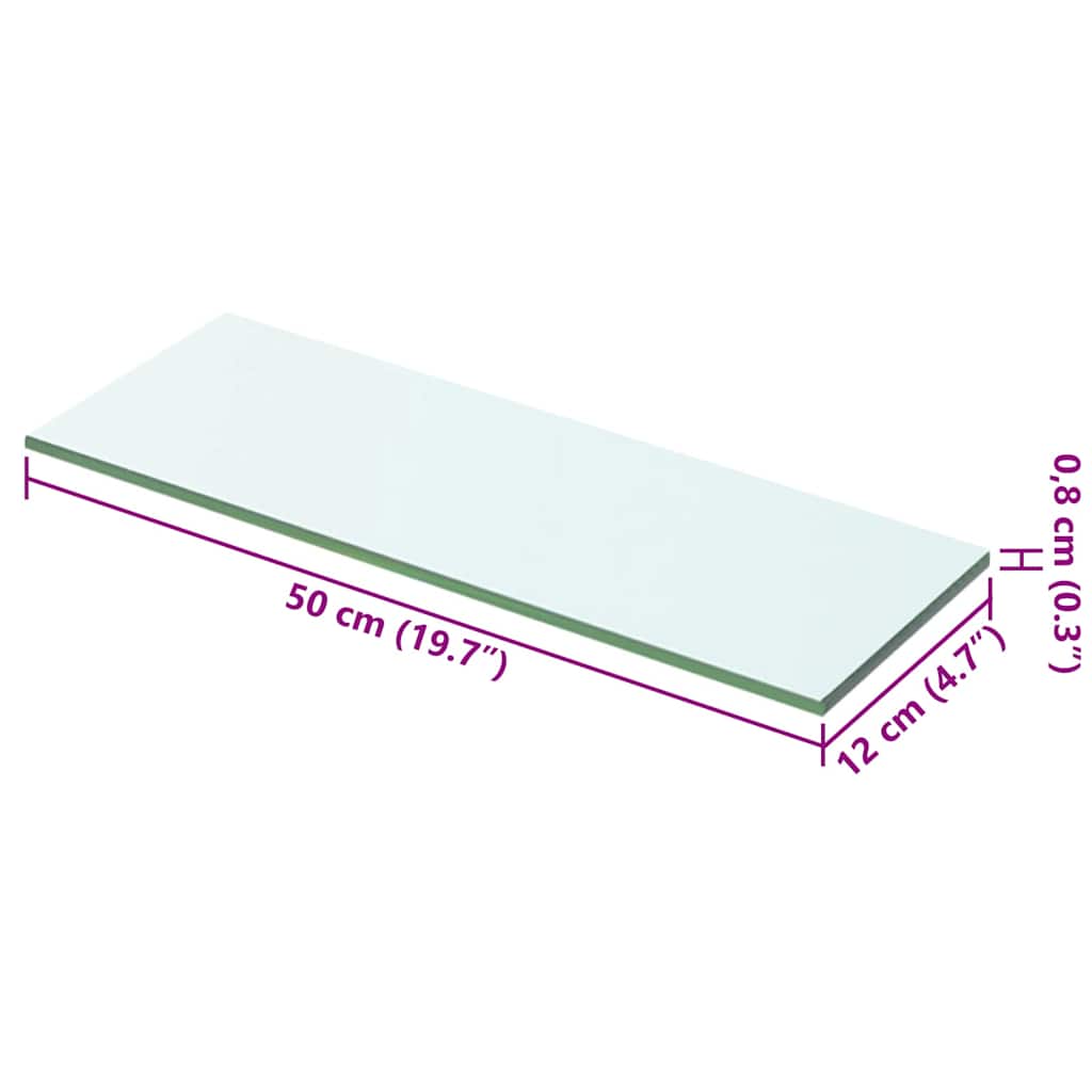 Shelf Panel Glass Clear 50x12 cm
