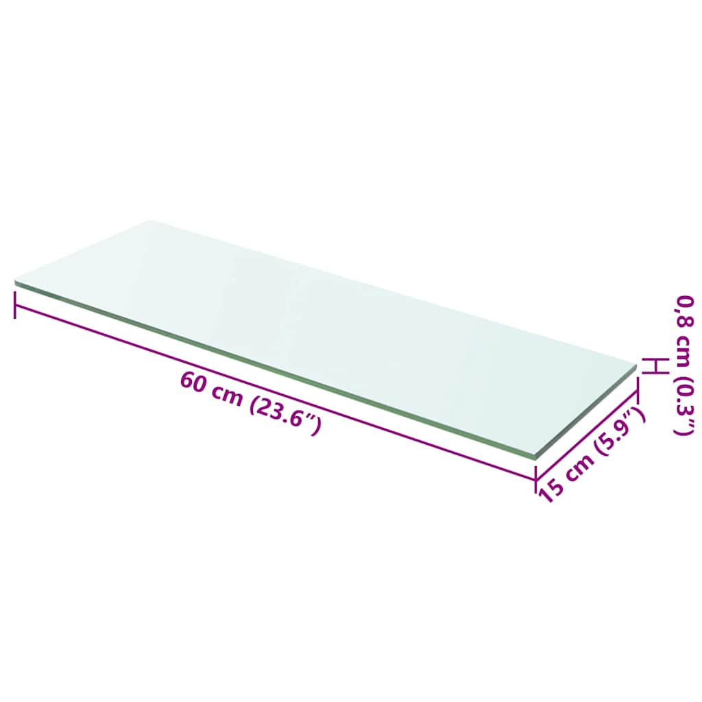 243823 vidaXL Shelf Panel Glass Clear 60x15 cm