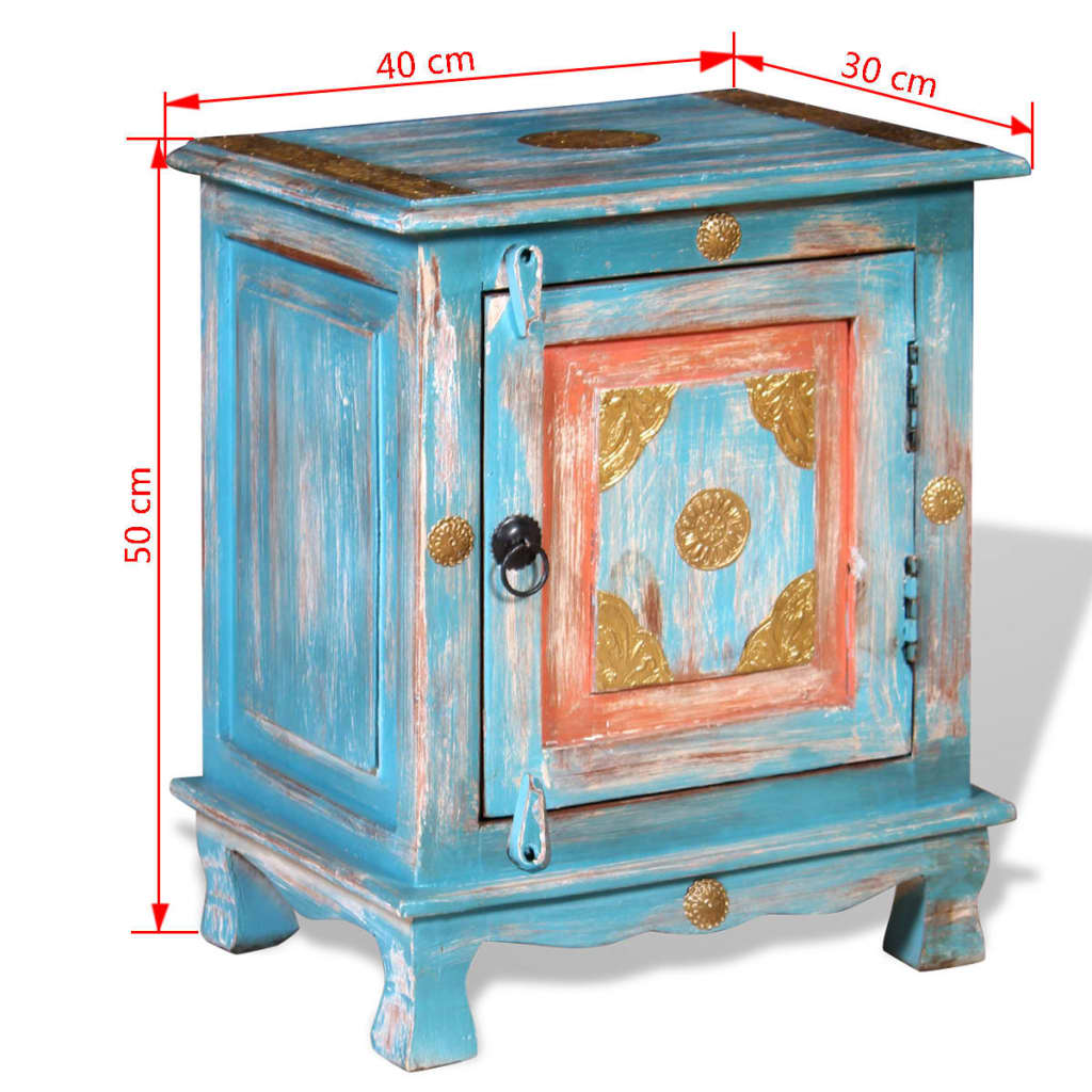 243970 vidaXL Nightstand Solid Mango Wood Blue