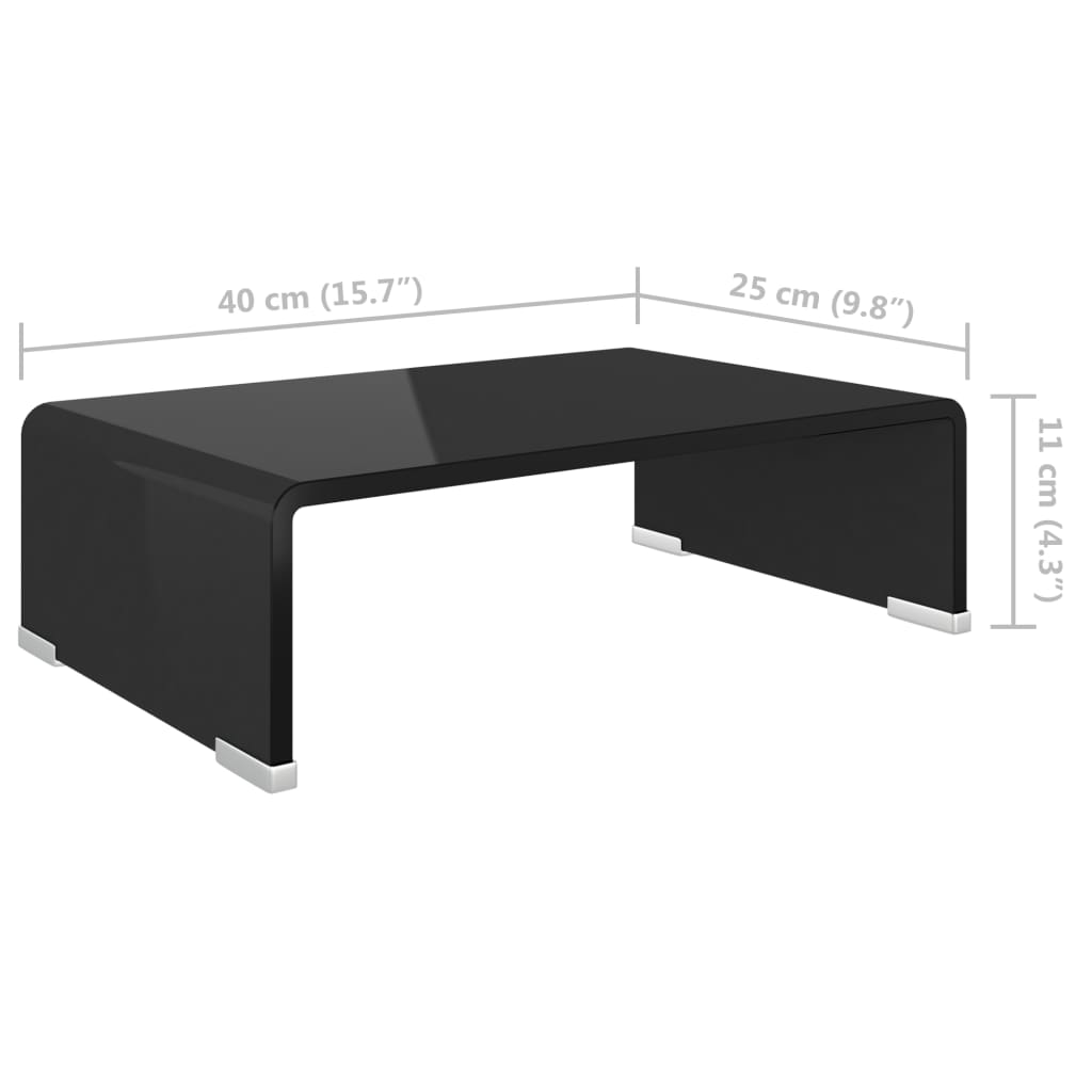 Tv Stand | Black | Tempered glass, plastic | Medium | Sleek | TV Stand