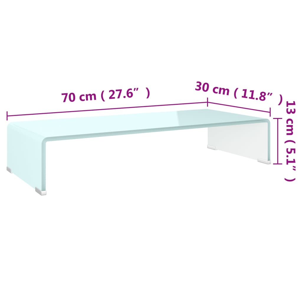 TV Stand/Monitor Riser Glass Green 70x30x13 cm