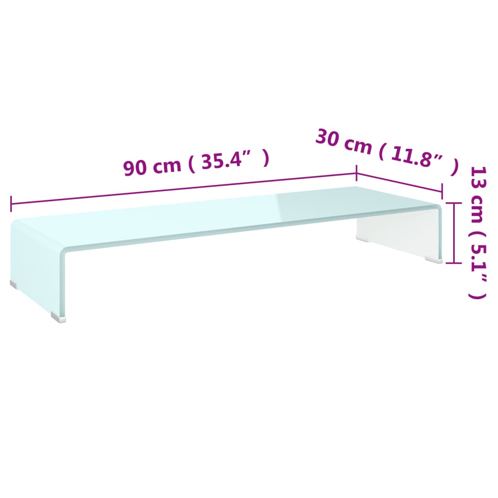 TV Stand/Monitor Riser Glass Green 90x30x13 cm