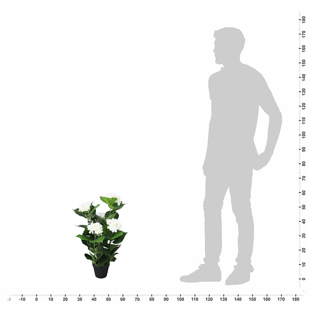 244441 vidaXL Artificial Hydrangea Plant with Pot 60 cm White