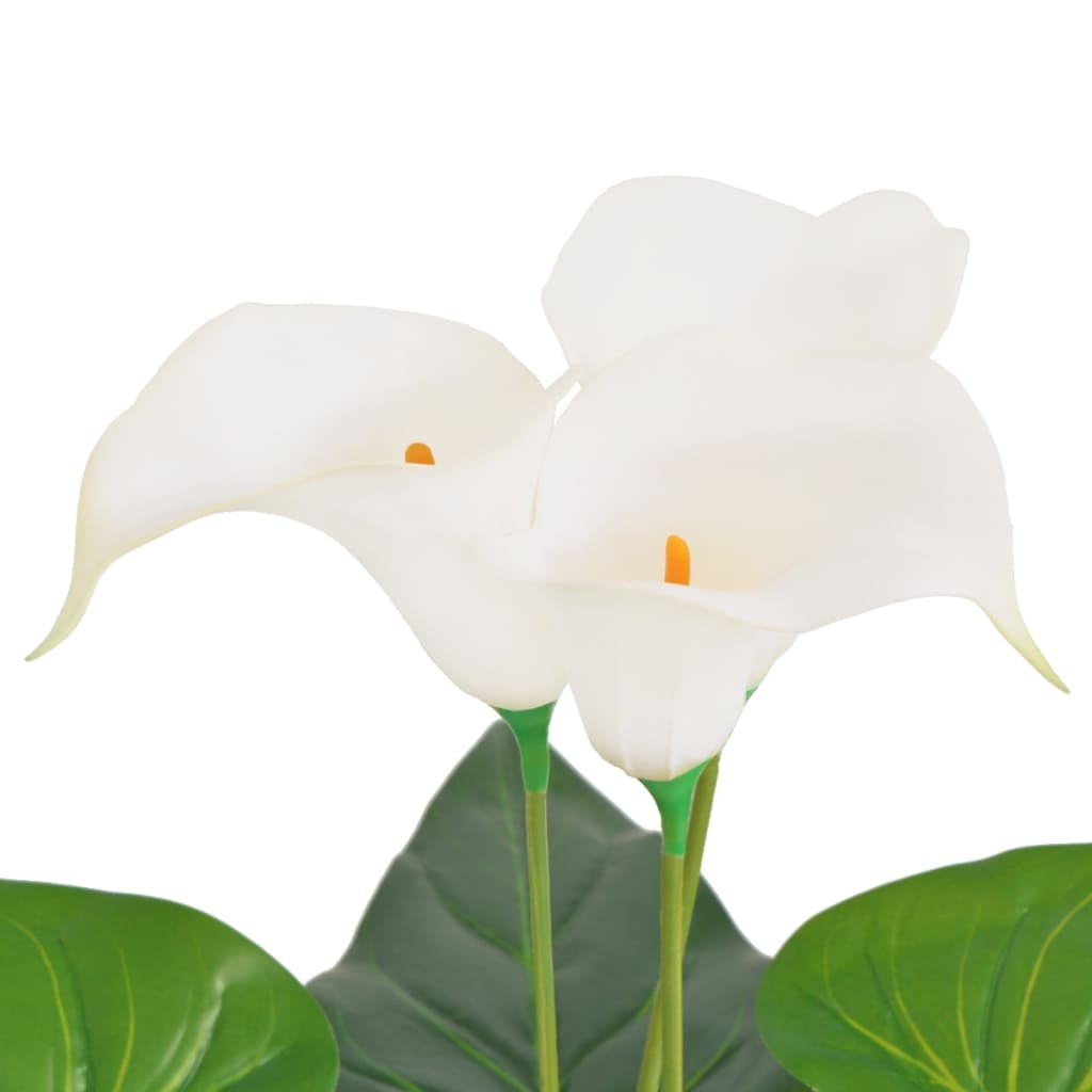 244443 vidaXL Artificial Calla Lily Plant with Pot 45 cm White