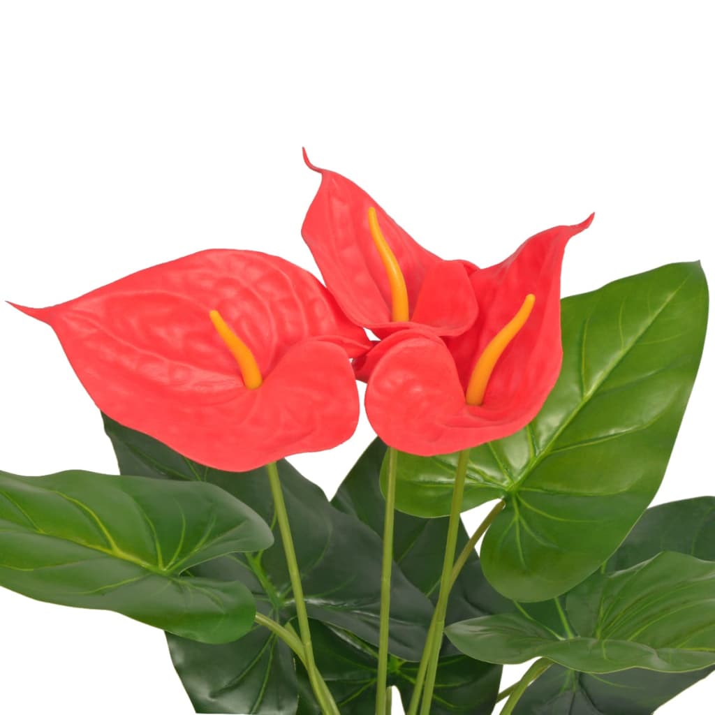 244446 vidaXL Artificial Anthurium Plant with Pot 45 cm Red and Yellow