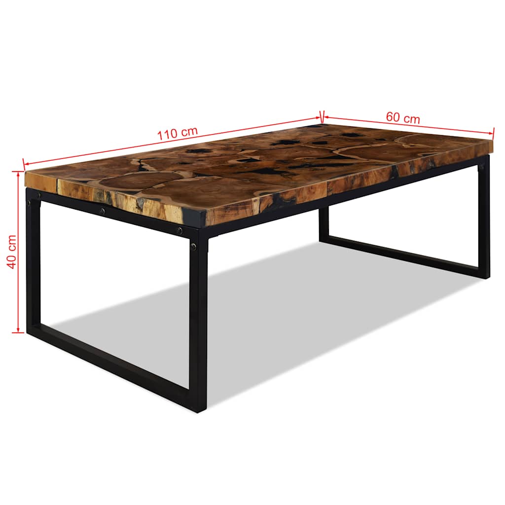 244551 vidaXL Coffee Table Teak Resin 110x60x40 cm