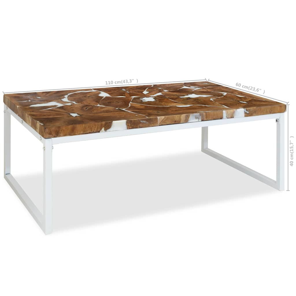 244553 vidaXL Coffee Table Teak Resin 110x60x40 cm