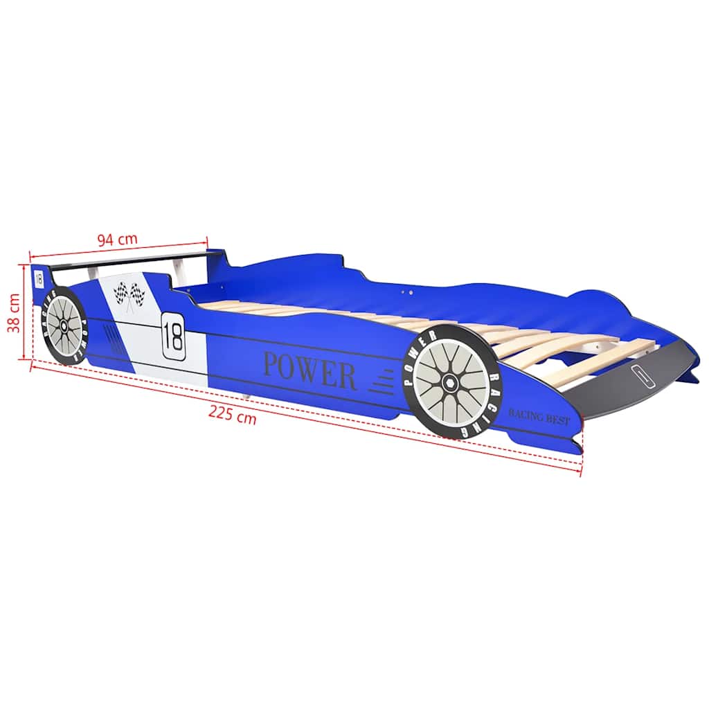 244465 vidaXL Children's Race Car Bed 90x200 cm Blue