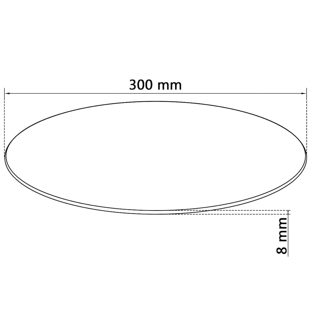 244612 vidaXL Table Top Tempered Glass Round 300 mm