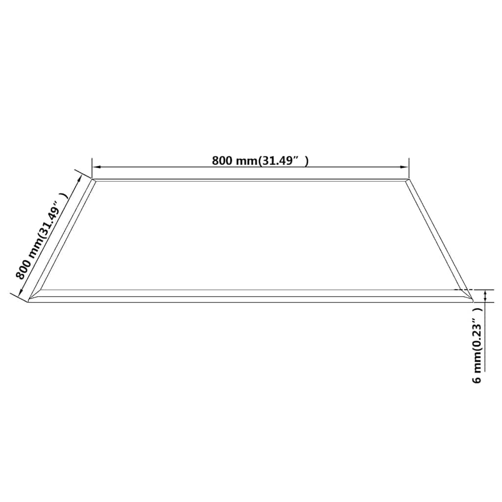 244620 vidaXL Table Top Tempered Glass Square 800x800 mm