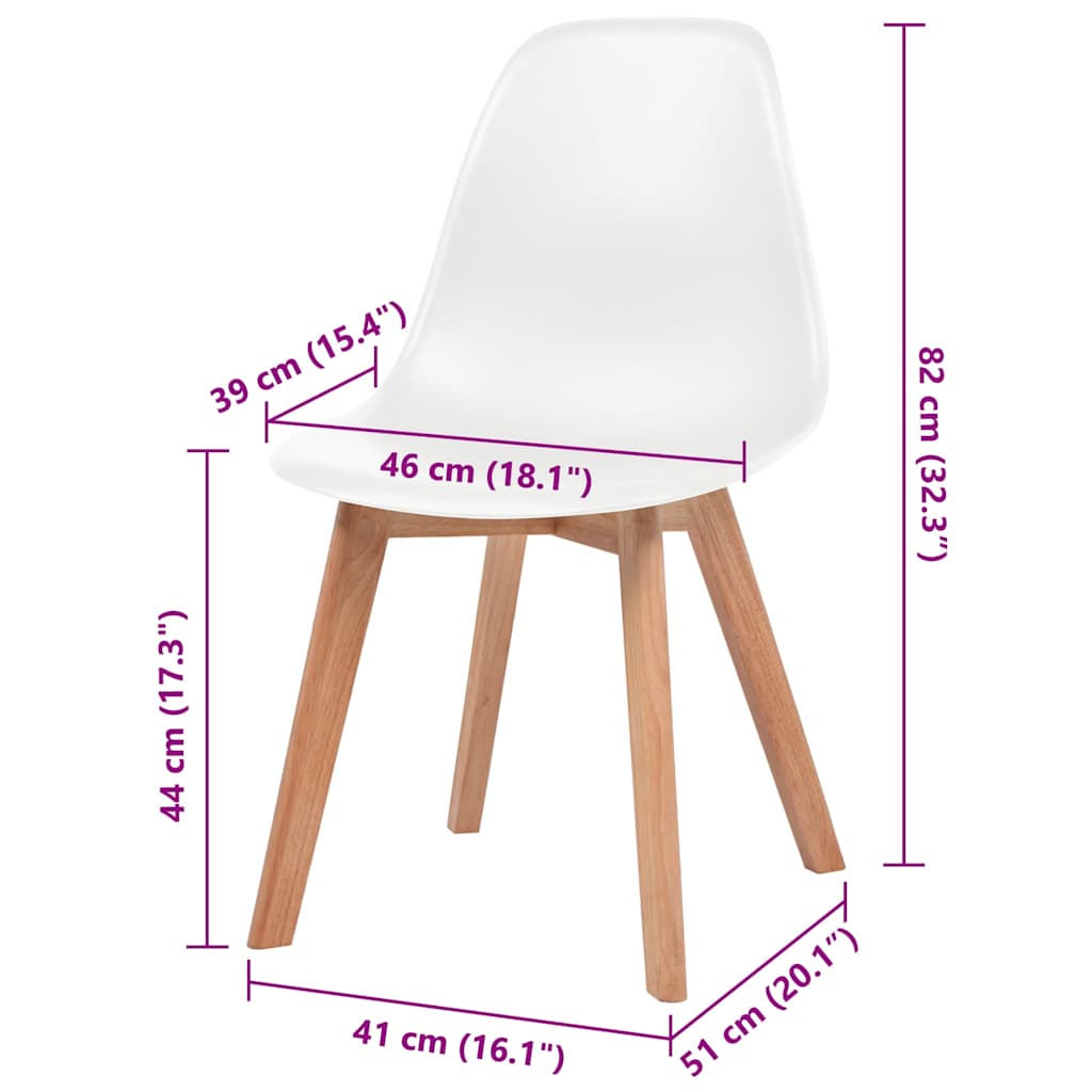 Dining Chairs 6 pcs White Plastic