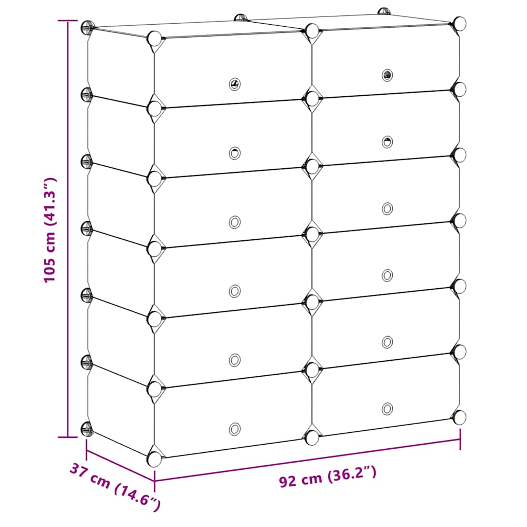 Shoe Organiser | White | Plastic panels, Steel frame | 92 x 37 x 105 cm