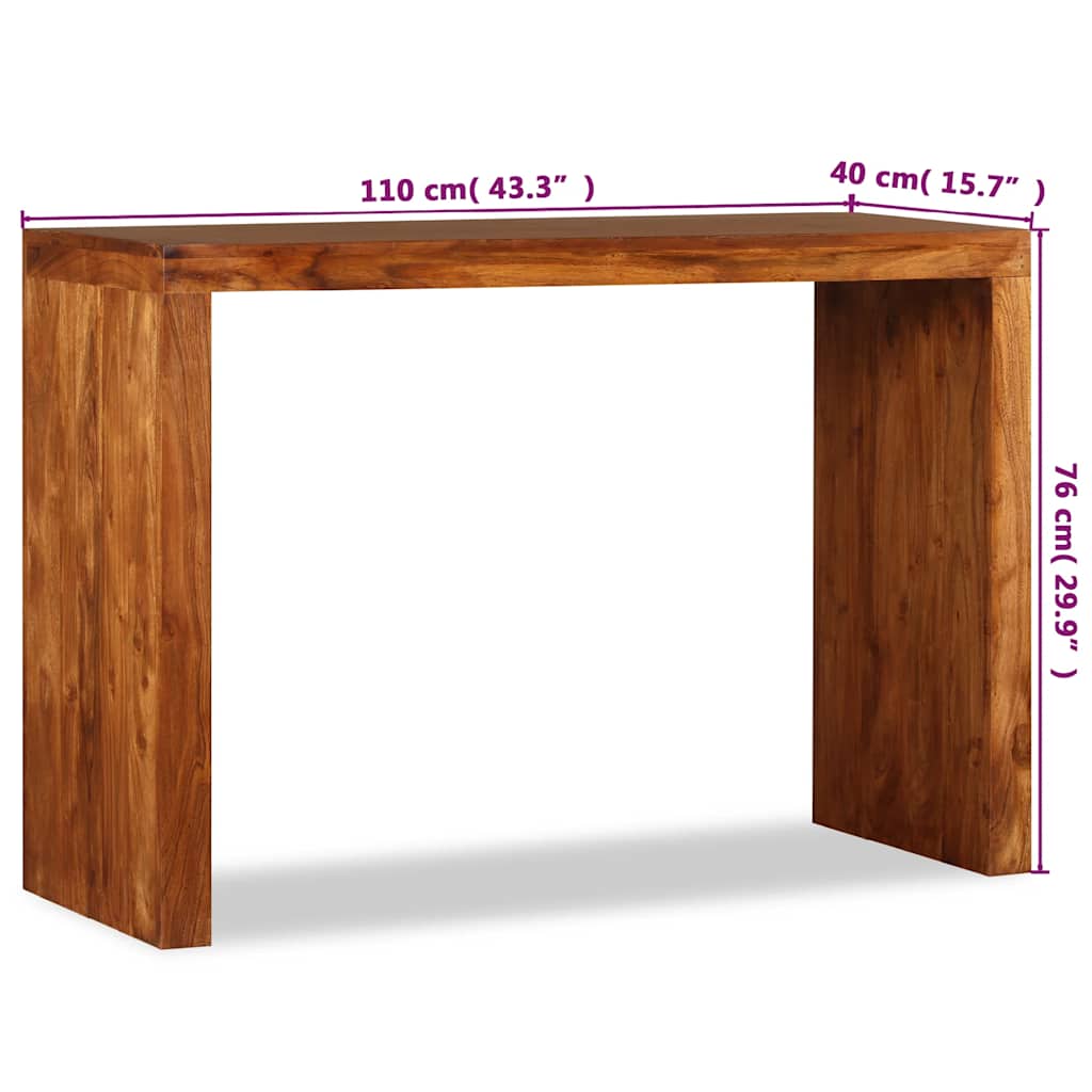 244671 vidaXL Console Table Solid Wood with Honey Finish 110x40x76 cm
