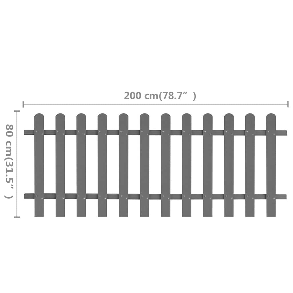 42819 vidaXL Picket Fence WPC 200x80 cm