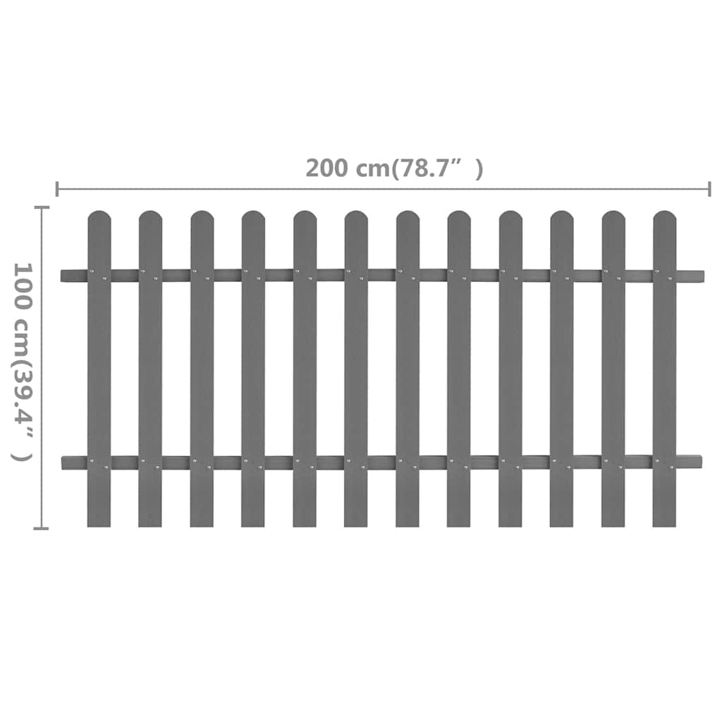 42820 vidaXL Picket Fence WPC 200x100 cm