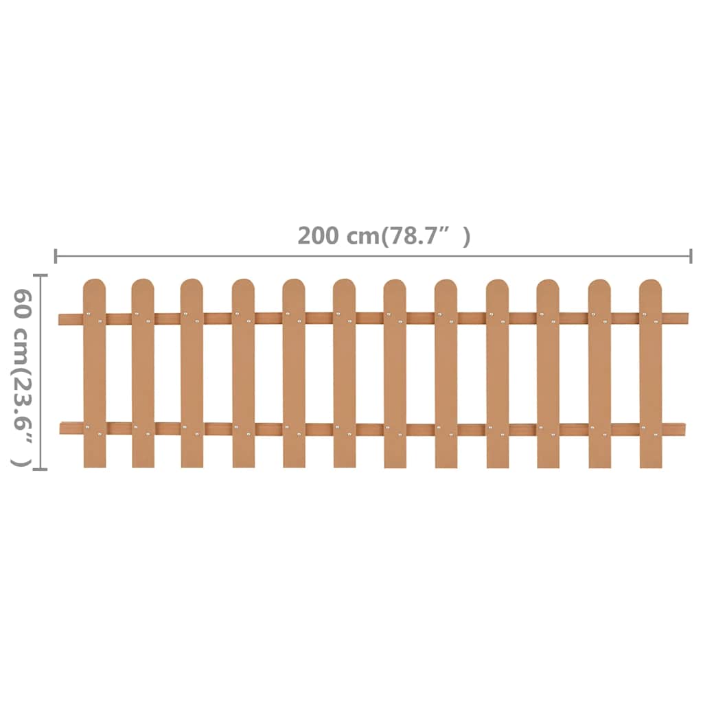 42822 vidaXL Picket Fence WPC 200x60 cm