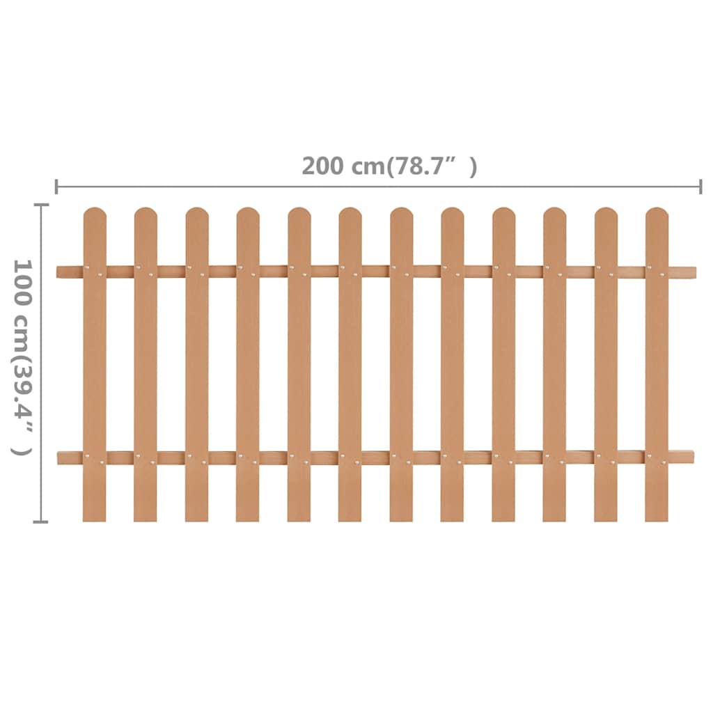 42824 vidaXL Picket Fence WPC 200x100 cm