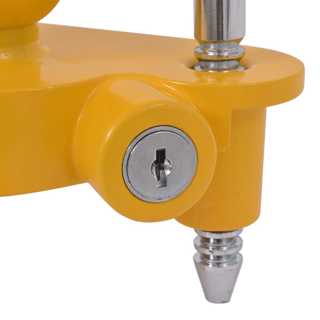 142675 vidaXL Trailer Lock with 2 Keys Steel and Aluminium Alloy Yellow